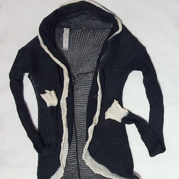 Viviana Uchitel Cardigan Navy Blue and Cream Color - Picture 1 of 7